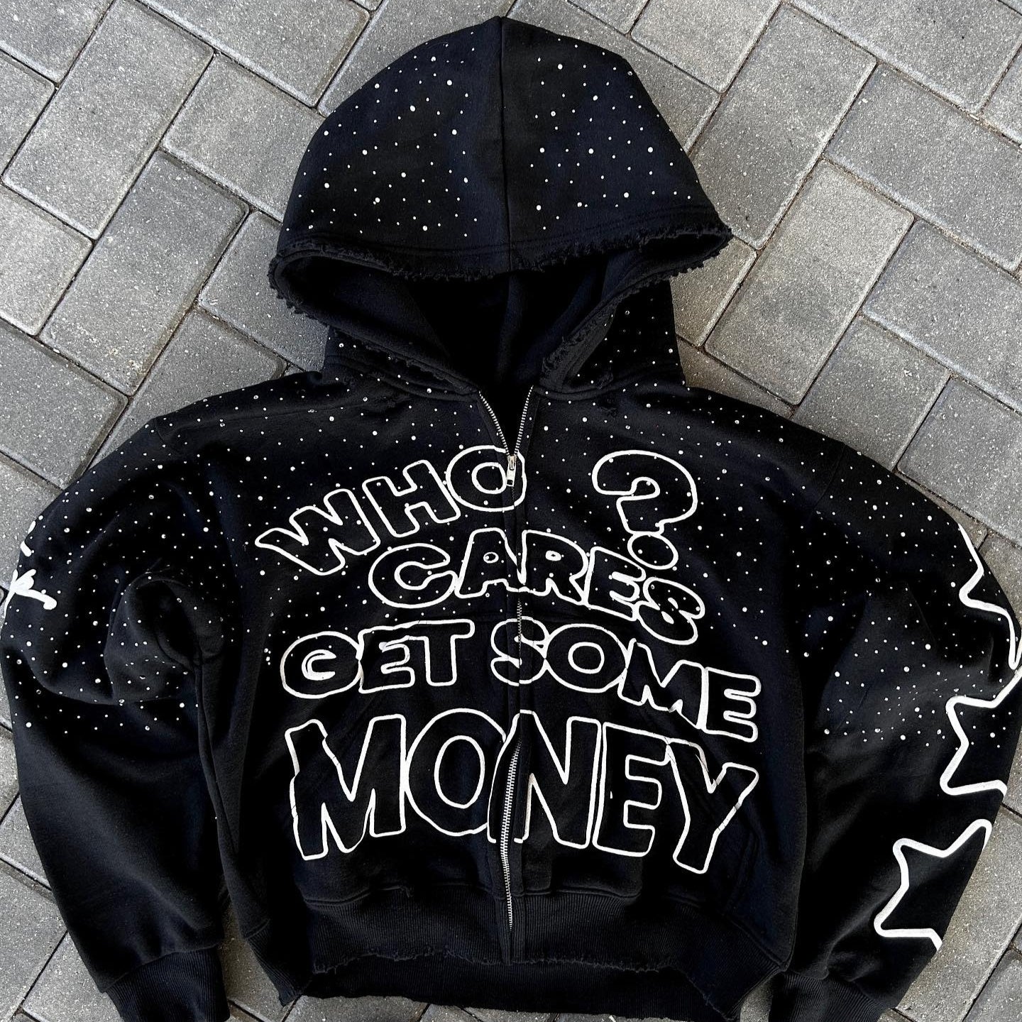 European And American High Street Dark Style Letter Print Hoodie