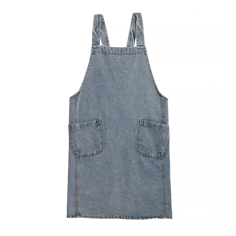 Japanese Korean Cotton Canvas Washed Denim Advertising Apron