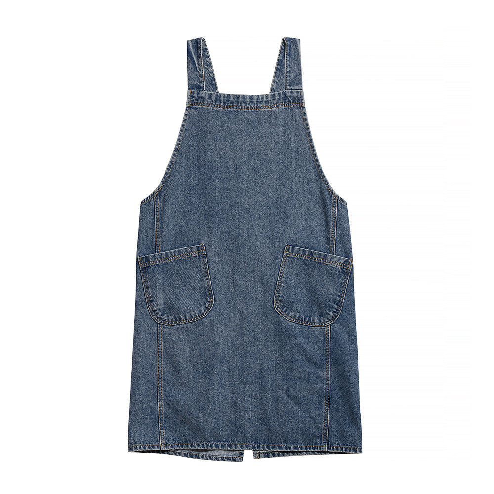 Japanese Korean Cotton Canvas Washed Denim Advertising Apron