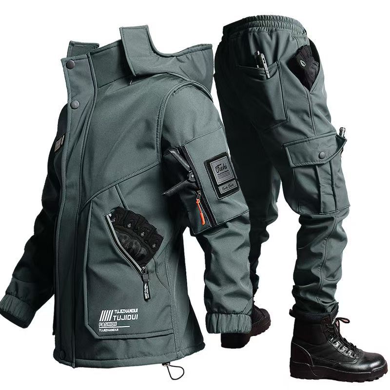 Men's Autumn And Winter Wear-resistant Waterproof Cold-resistant Shell Jacket Trousers Suit