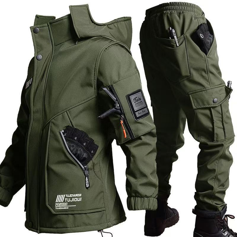 Men's Autumn And Winter Wear-resistant Waterproof Cold-resistant Shell Jacket Trousers Suit